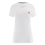 Mini Triangle Tee Katoenen T-Shirt Guess , White , Dames