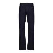 Blauwe Ruwe Denim Jeans Versace , Blue , Heren