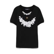 Zwart Logo Crew Neck T-shirt Dolce & Gabbana , Black , Dames