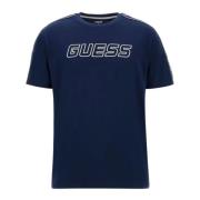 Arlo Katoenen T-shirt Regular Fit Jersey Guess , Blue , Heren