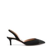 Zwarte Twill Weefsel Slingback Schoenen Aquazzura , Black , Dames