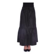 Maxi Rok met Verstelbare Taille Aspesi , Black , Dames