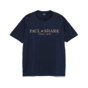 Navy Blue Crew Neck T-shirt Paul & Shark , Blue , Heren