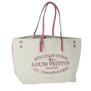 Pre-owned Canvas totes Louis Vuitton Vintage , White , Dames