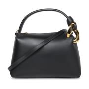 Elegante zwarte leren tas met gouden details JW Anderson , Black , Dam...