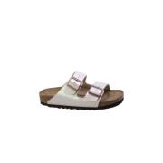 Witte Parel Dubbele Band Sandalen Birkenstock , White , Dames