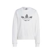 Geribbelde Crewneck Hoodies Sportief Lange Mouw Adidas Originals , Whi...