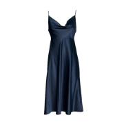 Mouwloze polyester jurk met dunne bandjes Molly Bracken , Blue , Dames