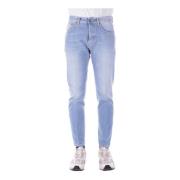 Blauwe Slim Fit Jeans met Logo Dondup , Blue , Heren