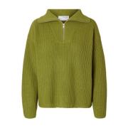 Hoge hals rits trui Selected Femme , Green , Dames