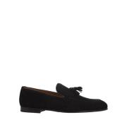 Zwarte Suède Loafers met Kwastjes Doucal's , Black , Heren