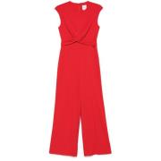 Karmijnrode Mouwloze Jumpsuit met Achterrits Calvin Klein , Red , Dame...