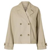 Island Fossil Short Trenchcoat Selected Femme , Beige , Dames