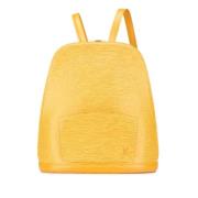 Pre-owned Leather backpacks Louis Vuitton Vintage , Yellow , Dames