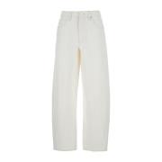 Laaghangende Witte Denim Jeans Frame , White , Dames