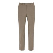 Bruine Slim Fit Microstructure Broek Oscar Jacobson , Brown , Heren