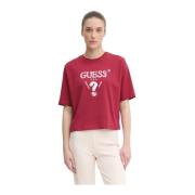 Paillet Logo T-shirt - Rood Guess , Red , Dames