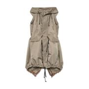 Khaki Utility Jack met Trekkoord Taille Sacai , Green , Dames