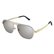 Aviator zonnebril in zilver goud Cartier , Gray , Unisex