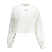 Wit Katoenen Sweatshirt met Taille Koord Calvin Klein , White , Dames