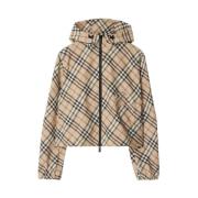 Geruit Patroon Hoodie Jas Burberry , Multicolor , Dames