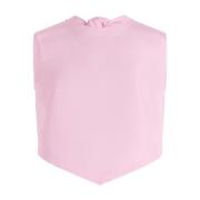 Roze Mouwloze Top met Open Rug Patou , Pink , Dames