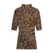 Luipaardprint hoge hals top Stella McCartney , Brown , Dames