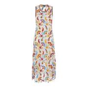 Bloemenprint Mouwloze Lange Jurk Etro , Multicolor , Dames