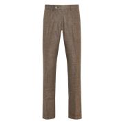 Linnen broek met zakken Barba , Brown , Heren