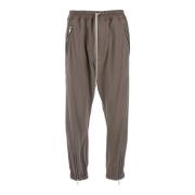 Elastische Taille Grijze Katoenen Broek Rick Owens , Brown , Heren