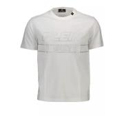 Witte Tee met Gedurfde Accenten Plein Sport , White , Heren