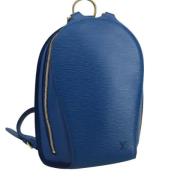 Pre-owned Leather backpacks Louis Vuitton Vintage , Blue , Dames