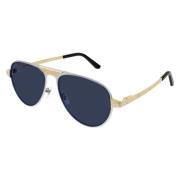 Aviator zonnebril in goud en zilver Cartier , Yellow , Unisex