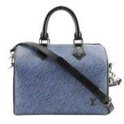 Pre-owned Leather handbags Louis Vuitton Vintage , Blue , Dames