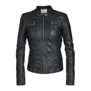 Zwarte Faux Leren Bikerjas Only , Black , Dames