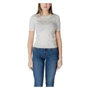 Wit Ronde Hals T-Shirt Guess , White , Dames