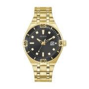 Gouden Roestvrijstalen Quartz Analoog Horloge Guess , Yellow , Heren