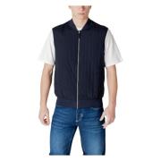 Blauwe Mouwloze Gilet met Rits Antony Morato , Blue , Heren