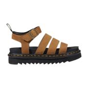 Leren Sandalen met Gesp en Rubberen Zool Dr. Martens , Beige , Dames