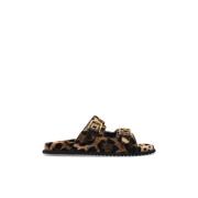 Slippers met dierenprint Dolce & Gabbana , Brown , Dames