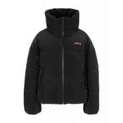 Blauwe Gewatteerde Jas Polyester Winterstijl Fila , Black , Dames