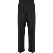 Zwarte Gestreepte Linnen Wol Broek Maison Margiela , Black , Heren