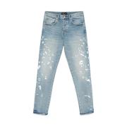 Blauwe Jeans met Whiskering en Knoopsluiting Purple Brand , Blue , Her...