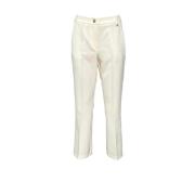 Katoenen broek in roomkleur Please , White , Dames