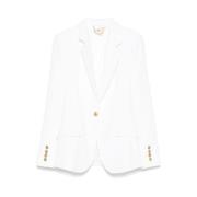 Witte Geknoopte Tailleur met Schoudervullingen Elisabetta Franchi , Wh...