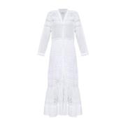 Witte Katoenen Voile Lange Jurk Isabel Marant Étoile , White , Dames