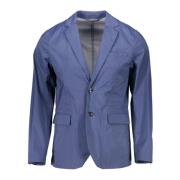 Blauwe Nylon Heren Klassieke Jas Gant , Blue , Heren