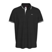 Zwarte Polo Shirt - Klassieke Pasvorm Tommy Jeans , Black , Heren