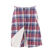 Rode Geruite Twill Shorts Comme des Garçons , Multicolor , Heren