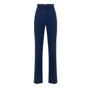 Blauwe Flare Broek Elegant Slim Fit Elisabetta Franchi , Blue , Dames